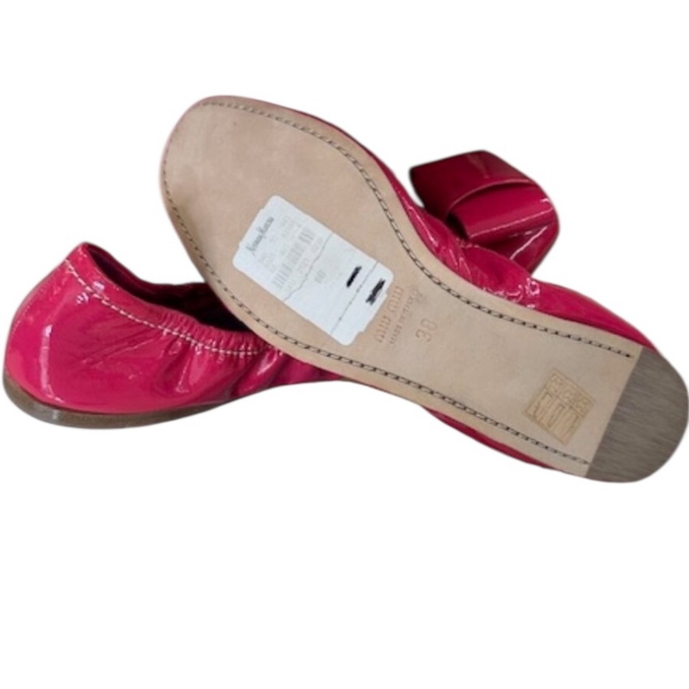 Miu Miu Patent Leather Size 38 Pink Ballet Flats - Picture 3 of 10